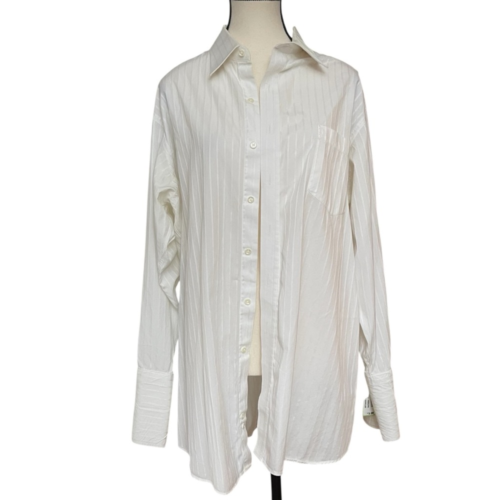 Classic White Men's‎ Formal Striped Dress Shirt